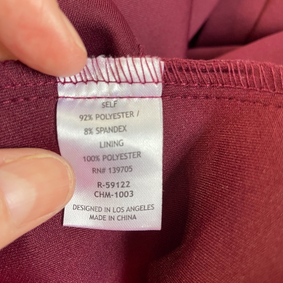 Emerald Sundae Burgundy Cross-Bodice Gown - Picture 11 of 11